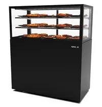 SAYL Warmhoudvitrine | INTEGRA | Zwart | 60°C/70°C | Geventileerd | 3 Niveaus | 1.05kW (230V) | Touchscreen | Wielen (Geremd) | 1200x600x1400(h)mm