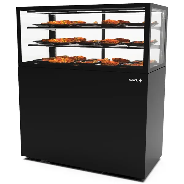 Warmhoudvitrine | INTEGRA | Zwart | 60°C/70°C | Geventileerd | 3 Niveaus | 1.05kW (230V) | Touchscreen | Wielen (Geremd) | 1200x600x1400(h)mm