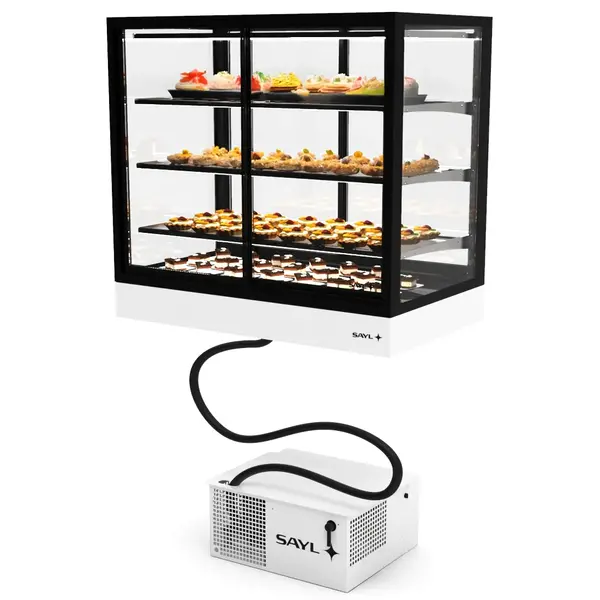 Koelvitrine | INTEGRA | Zwart/Wit | +2°C/+6°C | Geforceerd | 4 Niveaus | Zelfbediening | Touchscreen | Losse Koelunit (Inbouw) | 1000x600x950(h)mm
