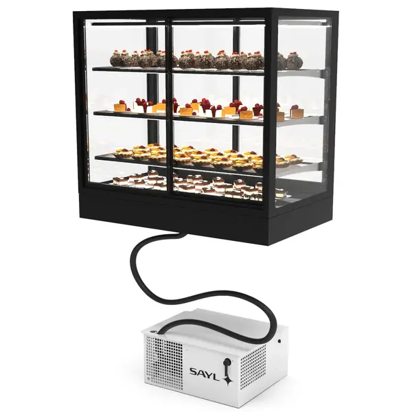 Koelvitrine | INTEGRA | Zwart | +2°C/+6°C | Geforceerd | 4 Niveaus | Zelfbediening | Touchscreen | Losse Koelunit (Inbouw) | 1000x600x950(h)mm