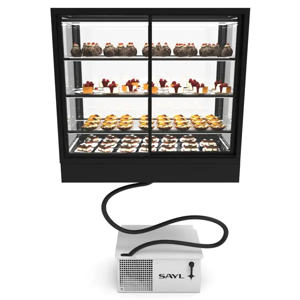 Koelvitrine | INTEGRA | Zwart | +2°C/+6°C | Geforceerd | 4 Niveaus | Zelfbediening | Touchscreen | Losse Koelunit (Inbouw) | 1000x600x950(h)mm