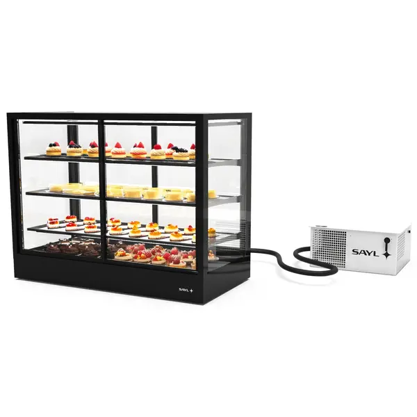 Koelvitrine | INTEGRA | Zwart | +2°C/+6°C | Geforceerd | 4 Niveaus | Zelfbediening | Touchscreen | Losse Koelunit (Inbouw) | 1200x600x950(h)mm