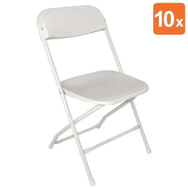Opklapbare Stoelen | Kunststof/Staal | White | In-/Outdoor | Stapelbaar | 10 Stuks | 440x480x800(h)mm