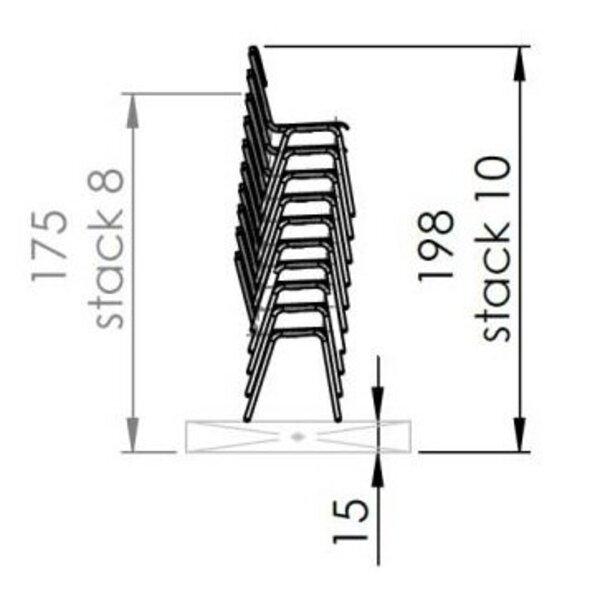 Stoel | Kunstleer/Metaal | Zwart | Indoor | Stapelbaar | 430x470x830(h)mm
