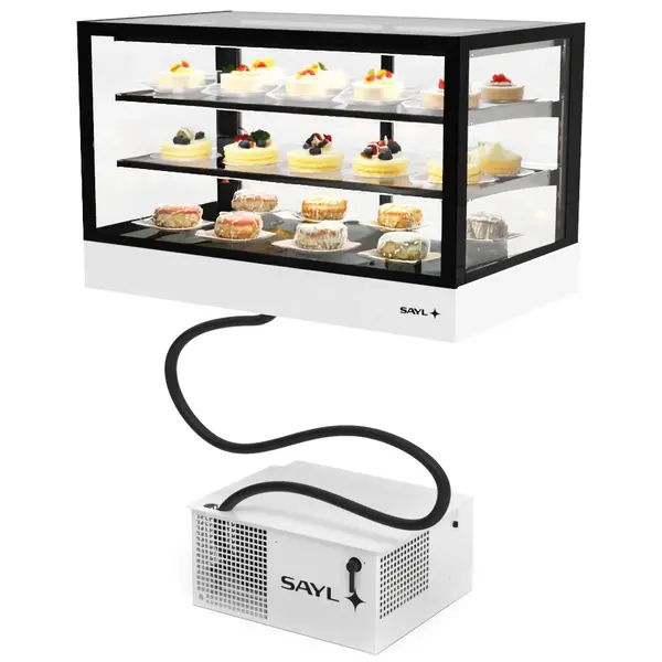 Koelvitrine | INTEGRA | Zwart/Wit | +2°C/+6°C | Geforceerd | 3 Niveaus | Touchscreen | Losse Koelunit (Inbouw) | 1000x600x650(h)mm