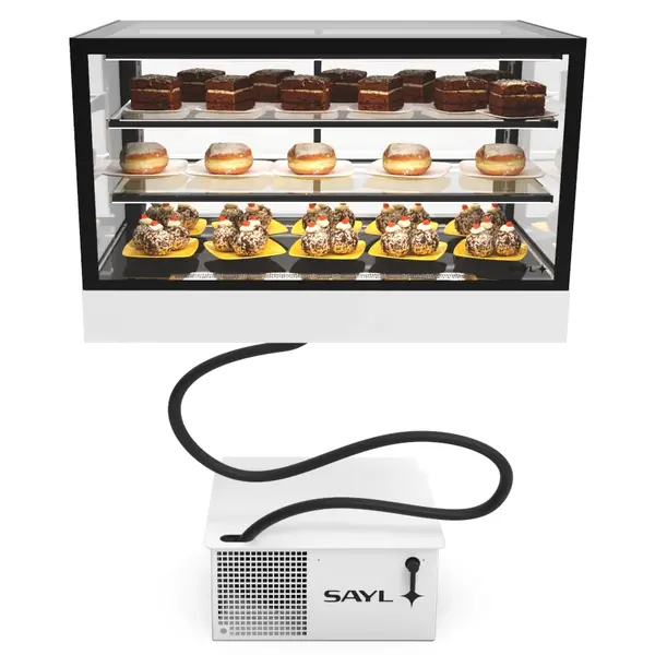 Koelvitrine | INTEGRA | Zwart/Wit | +2°C/+6°C | Geforceerd | 3 Niveaus | Touchscreen | Losse Koelunit (Inbouw) | 1000x600x650(h)mm