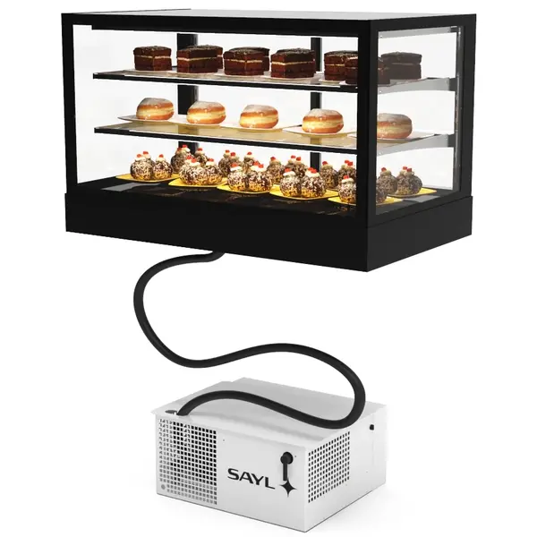 Koelvitrine | INTEGRA | Zwart | +2°C/+6°C | Geforceerd | 3 Niveaus | Touchscreen | Losse Koelunit (Inbouw) | 1000x600x650(h)mm
