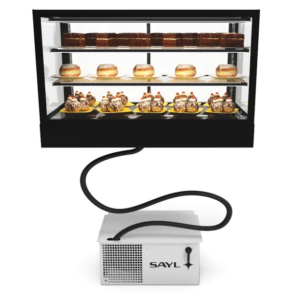 Koelvitrine | INTEGRA | Zwart | +2°C/+6°C | Geforceerd | 3 Niveaus | Touchscreen | Losse Koelunit (Inbouw) | 1000x600x650(h)mm