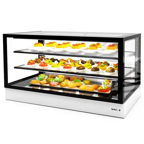 Koelvitrine | INTEGRA | Zwart/Wit | +2°C/+6°C | Geforceerd | 3 Niveaus | Touchscreen | Losse Koelunit (Inbouw) | 1200x600x650(h)mm