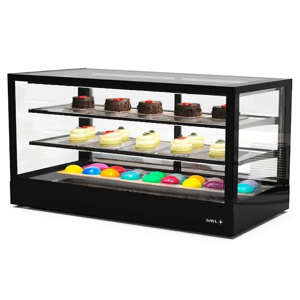 Koelvitrine | INTEGRA | Zwart | +2°C/+6°C | Geforceerd | 3 Niveaus | Touchscreen | Losse Koelunit (Inbouw) | 1200x600x650(h)mm