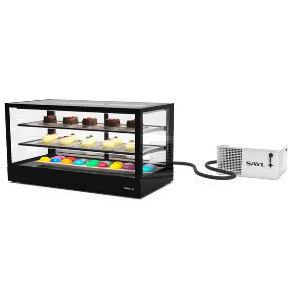 Koelvitrine | INTEGRA | Zwart | +2°C/+6°C | Geforceerd | 3 Niveaus | Touchscreen | Losse Koelunit (Inbouw) | 1200x600x650(h)mm