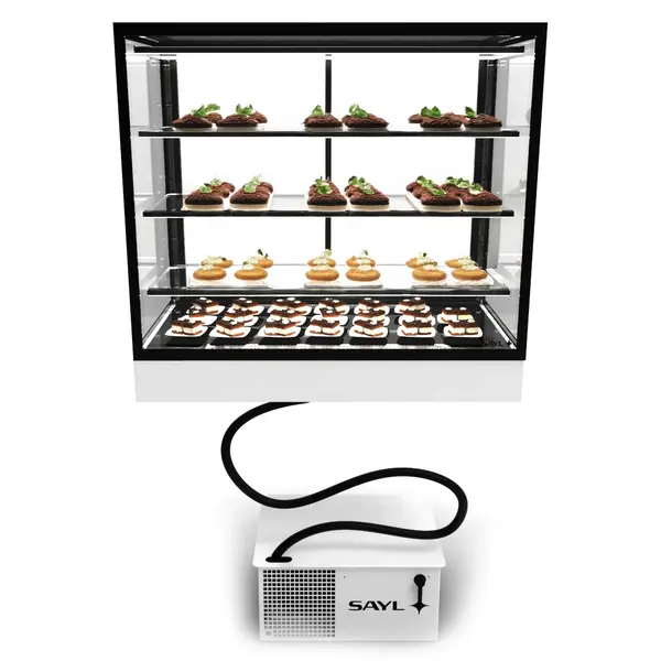 Koelvitrine | INTEGRA | Zwart/Wit | +2°C/+6°C | Geforceerd | 4 Niveaus | Touchscreen | Losse Koelunit (Inbouw) | 1000x600x950(h)mm