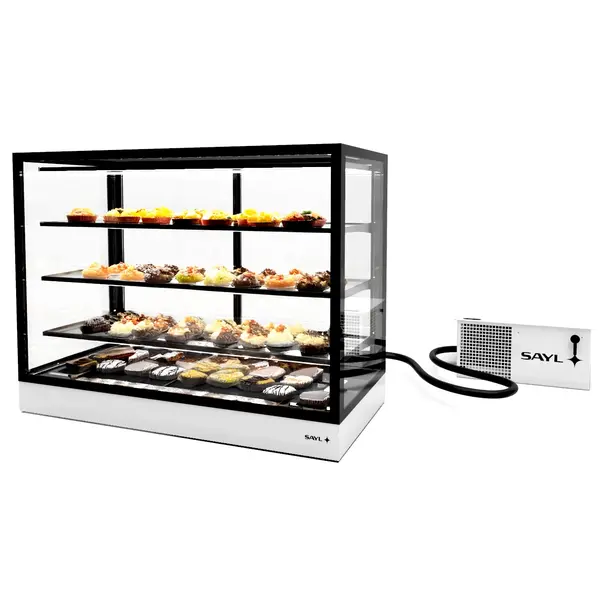 Koelvitrine | INTEGRA | Zwart/Wit | +2°C/+6°C | Geforceerd | 4 Niveaus | Touchscreen | Losse Koelunit (Inbouw) | 1200x600x950(h)mm