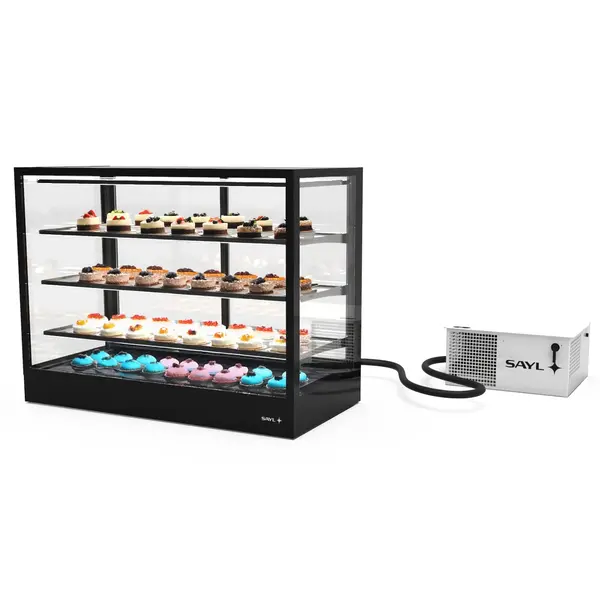 Koelvitrine | INTEGRA | Zwart | +2°C/+6°C | Geforceerd | 4 Niveaus | Touchscreen | Losse Koelunit (Inbouw) | 1200x600x950(h)mm