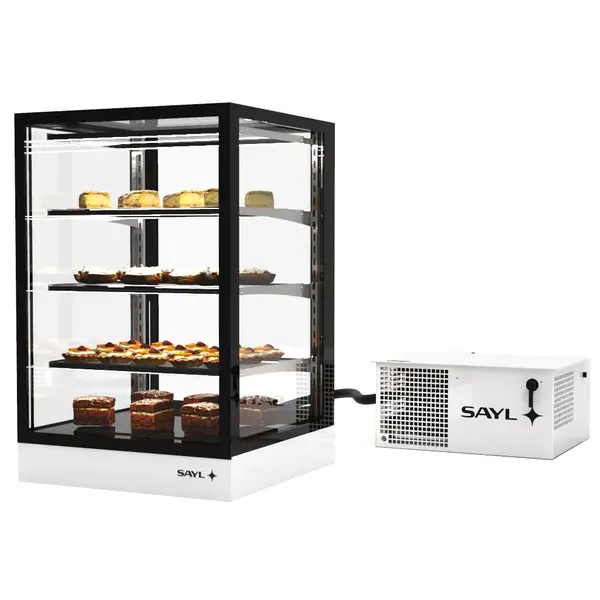 Koelvitrine | INTEGRA | Zwart/Wit | +2°C/+6°C | Geforceerd | 4 Niveaus | Touchscreen | Losse Koelunit (Inbouw) | 600x600x950(h)mm