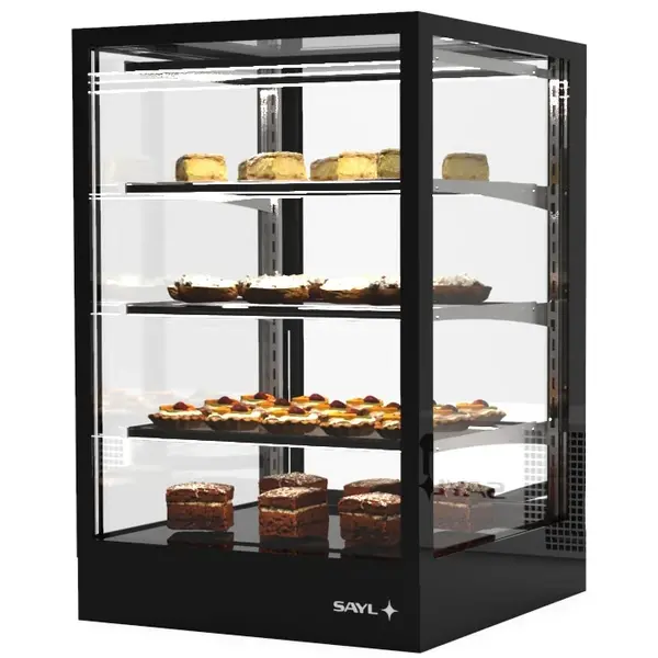Koelvitrine | INTEGRA | Zwart | +2°C/+6°C | Geforceerd | 4 Niveaus | Touchscreen | Losse Koelunit (Inbouw) | 600x600x950(h)mm