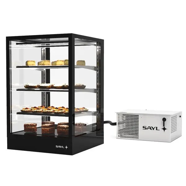 Koelvitrine | INTEGRA | Zwart | +2°C/+6°C | Geforceerd | 4 Niveaus | Touchscreen | Losse Koelunit (Inbouw) | 600x600x950(h)mm