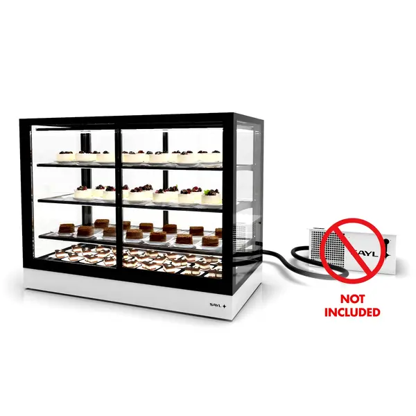 Koelvitrine | INTEGRA | Zwart/Wit | +2°C/+6°C | Geforceerd | Externe Koeling (Excl.) | 4 Niveaus | Zelfbediening | Touchscreen | 1200x600x950(h)mm