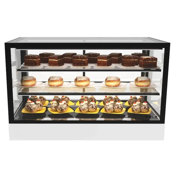 Koelvitrine | INTEGRA | Zwart/Wit | +2°C/+6°C | Geforceerd | Externe Koeling (Excl.) | 3 Niveaus | Touchscreen | 1000x600x650(h)mm