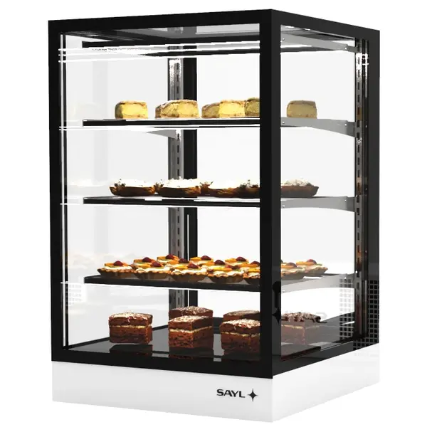 Koelvitrine | INTEGRA | Zwart/Wit | +2°C/+6°C | Geforceerd | Externe Koeling (Excl.) | 4 Niveaus | Touchscreen | 600x600x950(h)mm