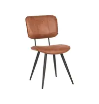 E.R.S. Stoel | Leer/Metaal | Cognac | Zwart Frame | Indoor | 490x600x870(h)mm