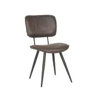 E.R.S. Stoel | Leer/Metaal | Antraciet | Zwart Frame | Indoor | 490x600x870(h)mm