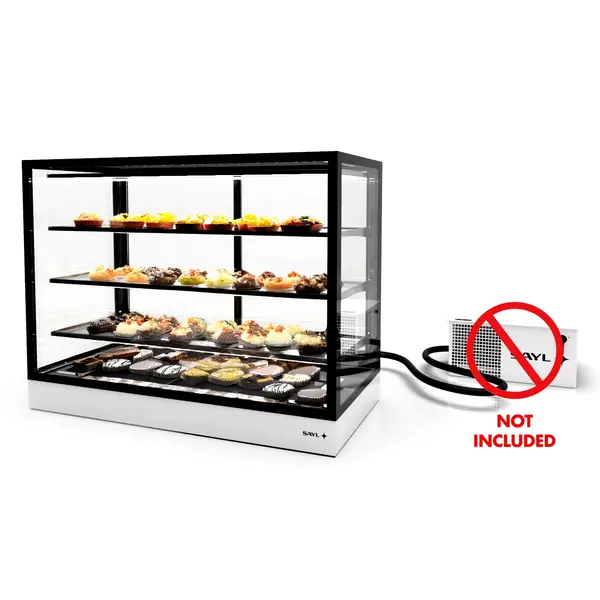 Koelvitrine | INTEGRA | Zwart/Wit | +2°C/+6°C | Geforceerd | Externe Koeling (Excl.) | 4 Niveaus | Touchscreen | 1200x600x950(h)mm