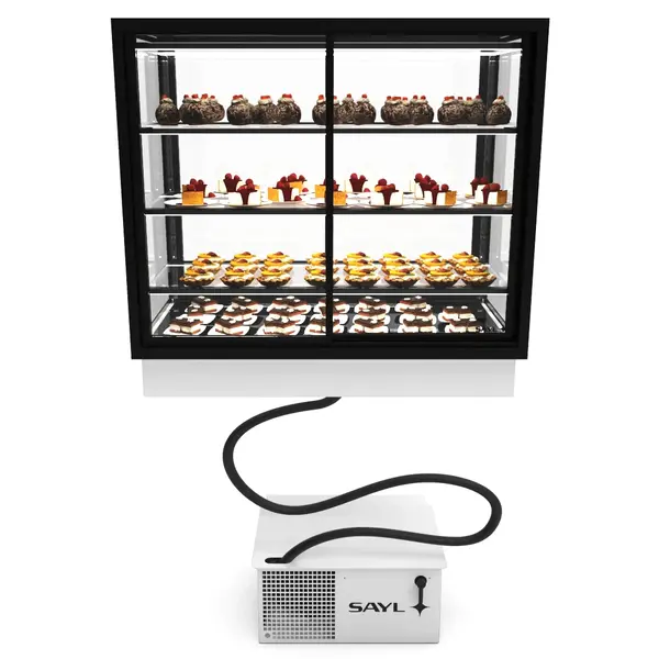 Drop-In Koelvitrine | INTEGRA | Zwart | +2°C/+6°C | Geforceerd | 4 Niveaus | Zelfbediening | Touchscreen | Losse Koelunit | 1000x600x815(h)mm