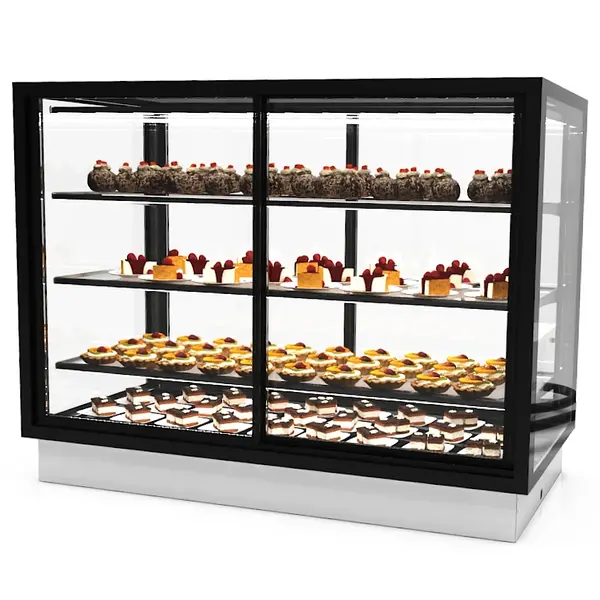 Drop-In Koelvitrine | INTEGRA | Zwart | +2°C/+6°C | Geforceerd | 4 Niveaus | Zelfbediening | Touchscreen | Losse Koelunit | 1200x600x815(h)mm