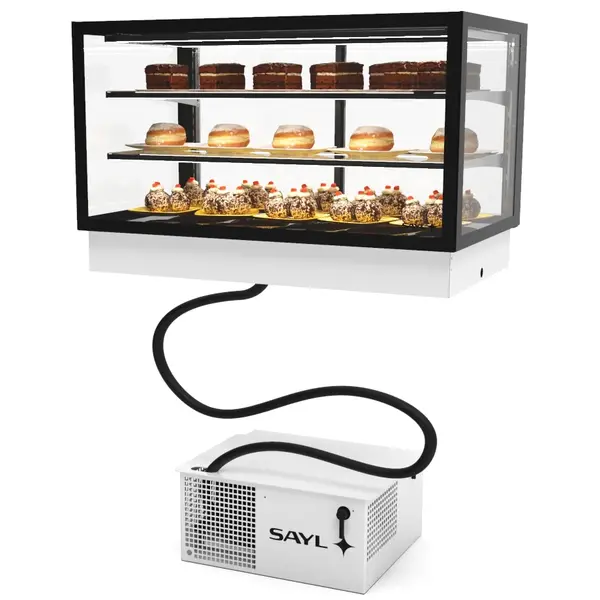 Drop-In Koelvitrine | INTEGRA | Zwart | +2°C/+6°C | Geforceerd | 3 Niveaus | Touchscreen | Losse Koelunit | 1000x600x515(h)mm
