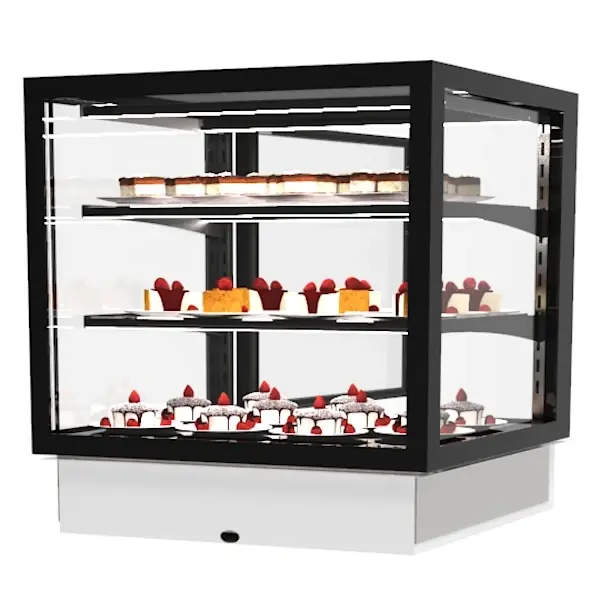 Drop-In Koelvitrine | INTEGRA | Zwart | +2°C/+6°C | Geforceerd | 3 Niveaus | Touchscreen | Losse Koelunit | 600x600x515(h)mm