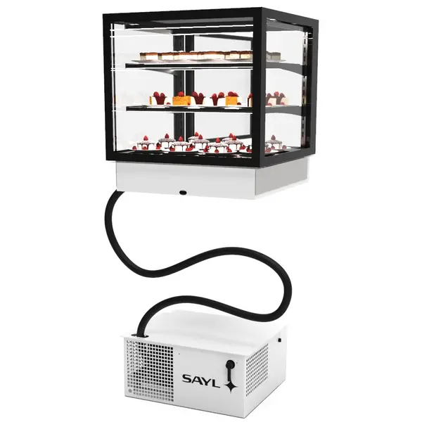 Drop-In Koelvitrine | INTEGRA | Zwart | +2°C/+6°C | Geforceerd | 3 Niveaus | Touchscreen | Losse Koelunit | 600x600x515(h)mm