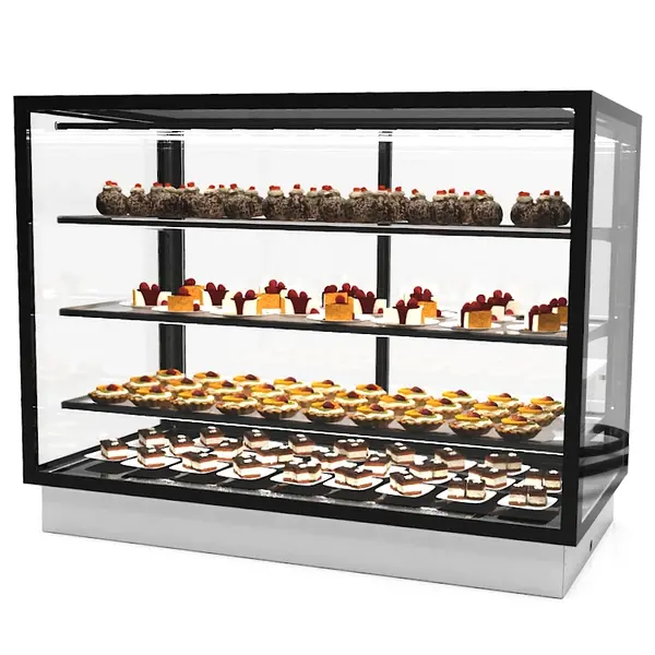 Drop-In Koelvitrine | INTEGRA | Zwart | +2°C/+6°C | Geforceerd | 4 Niveaus | Touchscreen | Losse Koelunit | 1200x600x815(h)mm