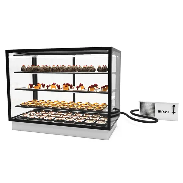 Drop-In Koelvitrine | INTEGRA | Zwart | +2°C/+6°C | Geforceerd | 4 Niveaus | Touchscreen | Losse Koelunit | 1200x600x815(h)mm