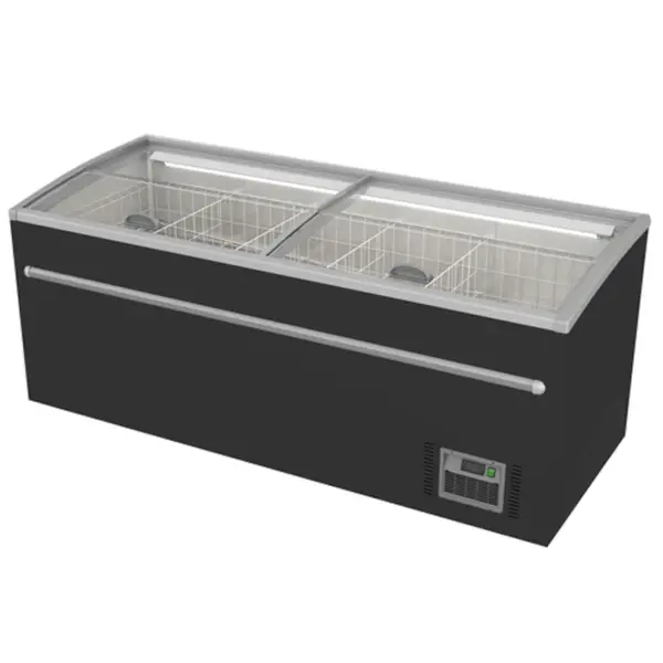Supermarkt Vrieskist | 850L | Zwart | -18°C/-22°C | Statisch | Schuifdeksels | 2100x850x870(h)mm