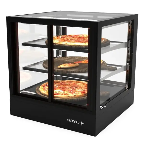 Warmhoudvitrine | INTEGRA | Zwart | 60°C/70°C | Geventileerd | 3 Niveaus | Zelfbediening | 0.53kW (230V) | Touchscreen | 600x600x650(h)mm