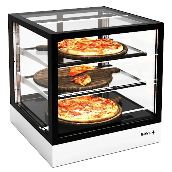 Warmhoudvitrine | INTEGRA | Zwart/Wit | 60°C/70°C | Geventileerd | 3 Niveaus | 0.53kW (230V) | Touchscreen | 600x600x650(h)mm