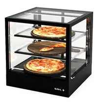 SAYL Warmhoudvitrine | INTEGRA | Zwart | 60°C/70°C | Geventileerd | 3 Niveaus | 0.53kW (230V) | Touchscreen | 600x600x650(h)mm