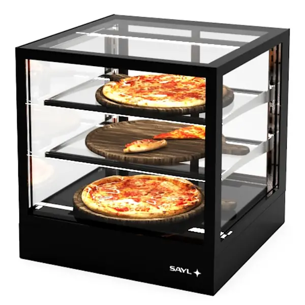 Warmhoudvitrine | INTEGRA | Zwart | 60°C/70°C | Geventileerd | 3 Niveaus | 0.53kW (230V) | Touchscreen | 600x600x650(h)mm
