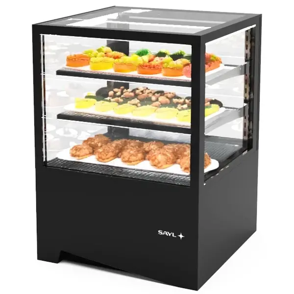 Koelvitrine | INTEGRA | Zwart | +2°C/+6°C | Geforceerd | 3 Niveaus | Touchscreen | 600x600x850(h)mm