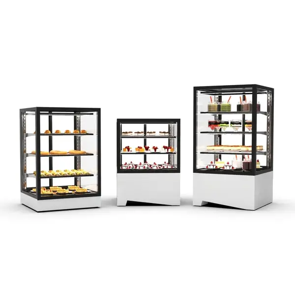 Koelvitrine | INTEGRA | Wit/Zwart | +2°C/+6°C | Geforceerd | 3 Niveaus | Touchscreen | 600x600x850(h)mm