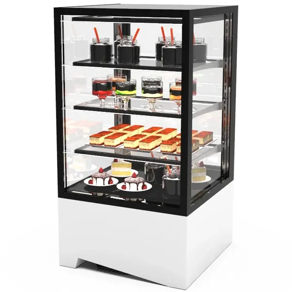 Koelvitrine | INTEGRA | Wit/Zwart | +2°C/+6°C | Geforceerd | 4 Niveaus | Touchscreen | 600x600x1150(h)mm