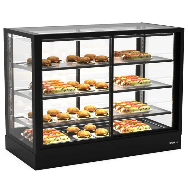 Warmhoudvitrine | INTEGRA | Zwart | 60°C/70°C | Geventileerd | 4 Niveaus | Zelfbediening | 1.56kW (230V) | Touchscreen | 1200x600x950(h)mm