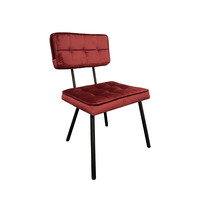 E.R.S. Stoel | Stof/Metaal | Donkerrood | Zwart Frame | Indoor | 510x530x870(h)mm