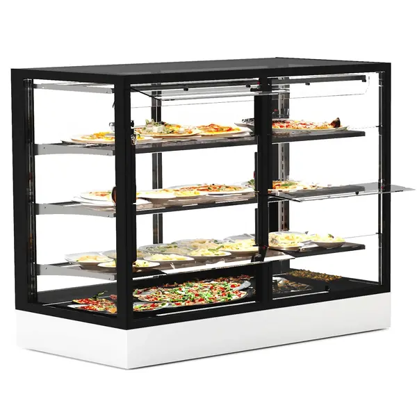 Warmhoudvitrine | INTEGRA | Zwart/Wit | 60°C/70°C | Geventileerd | 4 Niveaus | Zelfbediening | 1.56kW (230V) | Touchscreen | 1200x600x950(h)mm