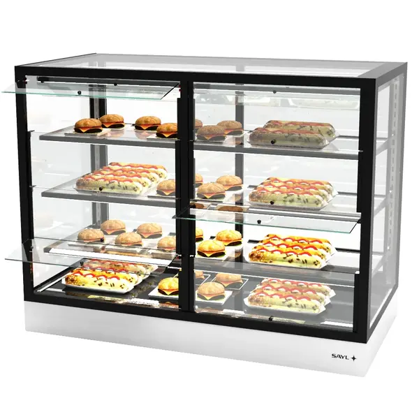 Warmhoudvitrine | INTEGRA | Zwart/Wit | 60°C/70°C | Geventileerd | 4 Niveaus | Zelfbediening | 1.56kW (230V) | Touchscreen | 1200x600x950(h)mm