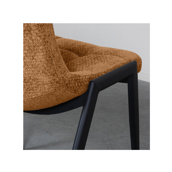 Stoel | Stof/Metaal | Koper | Zwarte Poten | Indoor | 510x410x840(h)mm