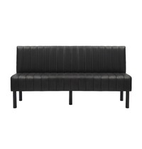 E.R.S. Horeca Bank | Kunstleer/Metaal | Antraciet | Zwarte Poten | Indoor | 1800x600x900(h)mm
