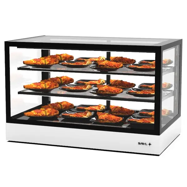 Warmhoudvitrine | INTEGRA | Zwart/Wit | 60°C/70°C | Geventileerd | 3 Niveaus | 1.55kW (230V) | Touchscreen | 1000x600x650(h)mm