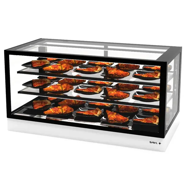 Warmhoudvitrine | INTEGRA | Zwart/Wit | 60°C/70°C | Geventileerd | 3 Niveaus | 1.06kW (230V) | Touchscreen | 1200x600x650(h)mm